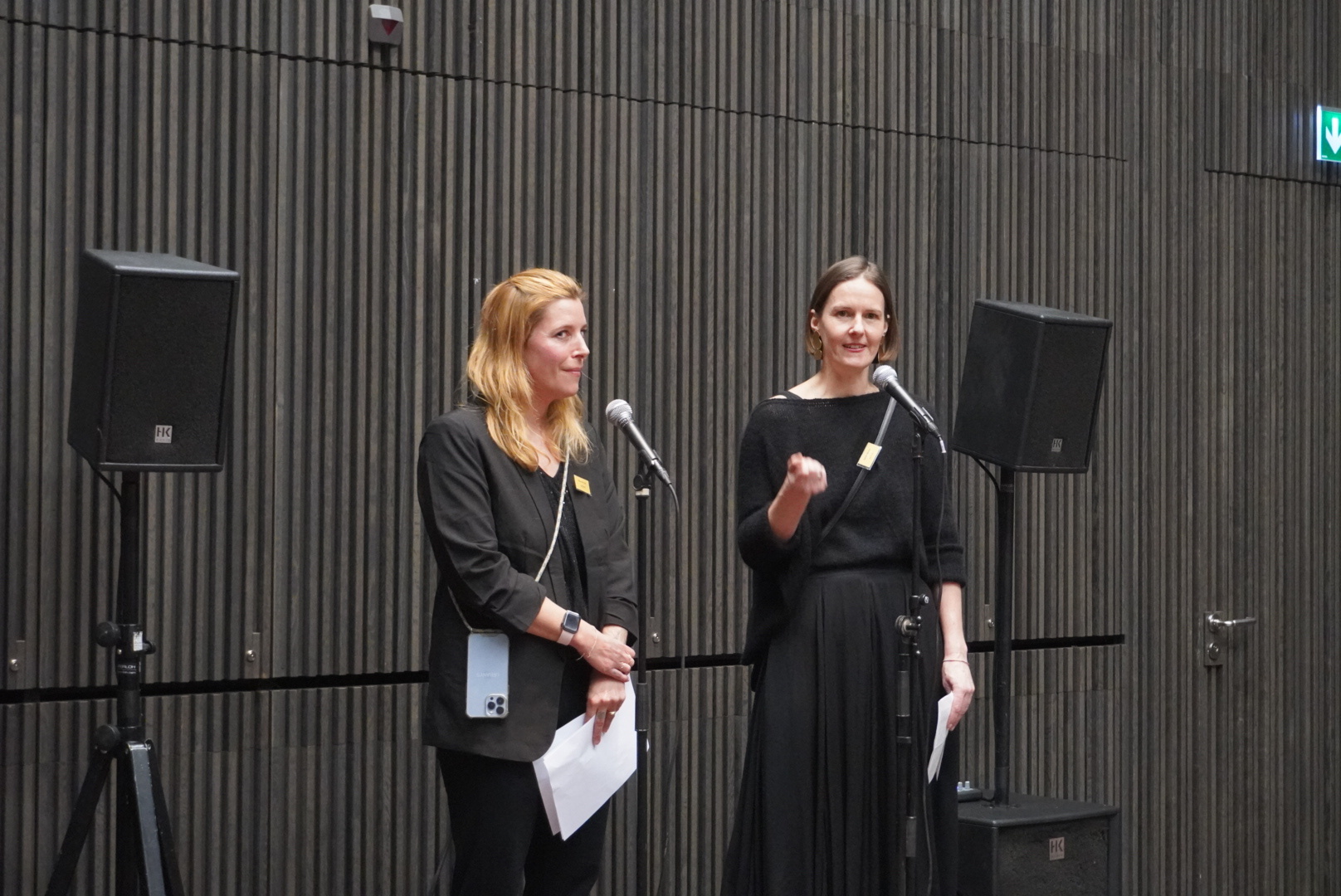 Er&ouml;ffnung: Fotografin Claudia Link und Kuratorin Sarah Martin von AETHIK berichten an der Vernissage von "Ganz Frau" von ihren Erfahrungen im Projekt.